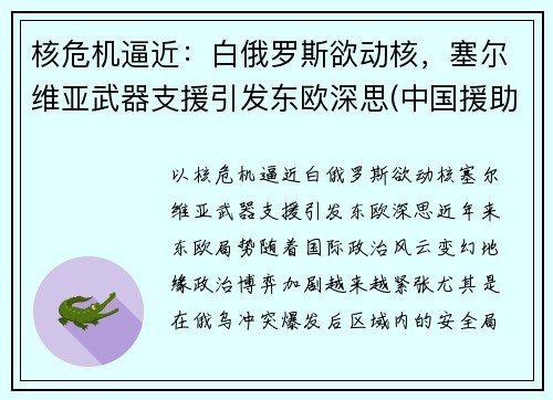 核危机逼近：白俄罗斯欲动核，塞尔维亚武器支援引发东欧深思(中国援助塞尔维亚武器)